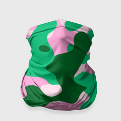 Бандана-труба Абстрактные зелёно-розовые пятна, цвет: 3D-принт