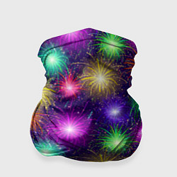 Бандана-труба Праздничный салют - фейерверк, цвет: 3D-принт
