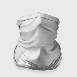 Бандана-труба Серый фон и абстрактные белые объёмные окружности, цвет: 3D-принт