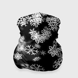Бандана-труба Белые снежинки, цвет: 3D-принт