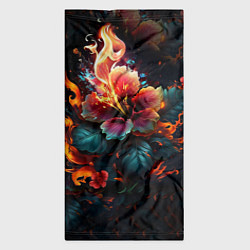Бандана-труба Огненный цветок на темном фоне, цвет: 3D-принт — фото 2