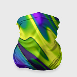 Бандана-труба Сине-зелёное и фиолетовое абстрактное слияние, цвет: 3D-принт