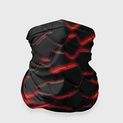 Бандана-труба Красный неон и плиты, цвет: 3D-принт