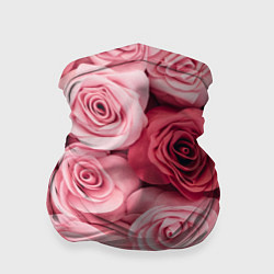 Бандана-труба Чайная пыльная роза - нежно розовый цветок, цвет: 3D-принт