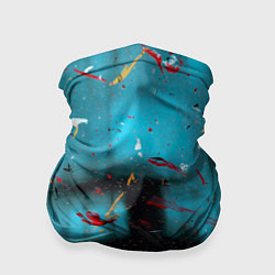 Бандана-труба Абстрактный светло-синий туман и краски, цвет: 3D-принт