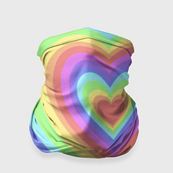 Бандана-труба Сердце - пастельные цвета, цвет: 3D-принт