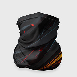 Бандана-труба Объемные темные пластины, цвет: 3D-принт