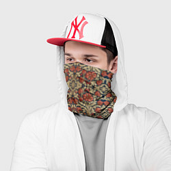 Бандана-труба Красно-золотой узор под хохлому, цвет: 3D-принт — фото 2