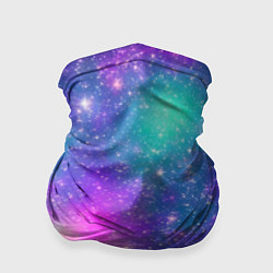 Бандана-труба Яркий розово-голубой космос, цвет: 3D-принт