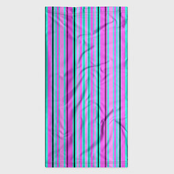 Бандана-труба Розово-голубой неновый полосатый узор, цвет: 3D-принт — фото 2