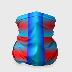 Бандана-труба Красно-синие полосы и квадраты, цвет: 3D-принт