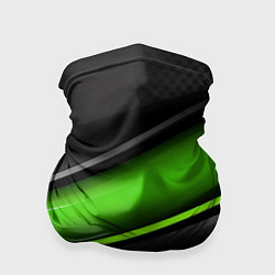 Бандана-труба Зеленая объемная полосы, цвет: 3D-принт