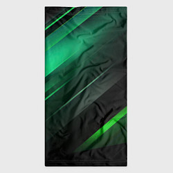 Бандана-труба Black green abstract, цвет: 3D-принт — фото 2