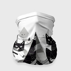 Бандана-труба Абстрактные коты, цвет: 3D-принт