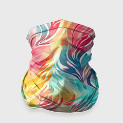 Бандана-труба Акварельные листья паттерн, цвет: 3D-принт