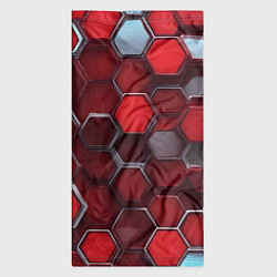 Бандана-труба Cyber hexagon red, цвет: 3D-принт — фото 2