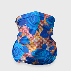 Бандана-труба Цветочный разноцветный узор с розами, цвет: 3D-принт