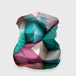 Бандана-труба Полигональные объемные кубы и тетраэдры в пастельн, цвет: 3D-принт