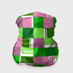 Бандана-труба Ретро квадраты ванильные, цвет: 3D-принт