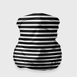 Бандана-труба Чёрный в белую полоску, цвет: 3D-принт