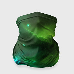 Бандана-труба Бескрайний космос зелёный, цвет: 3D-принт