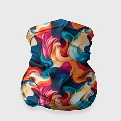 Бандана-труба Паттерн абстрактные разноцветные волны, цвет: 3D-принт