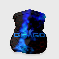Бандана-труба CS GO синий огонь сталь, цвет: 3D-принт