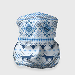 Бандана-труба Blue sweater with reindeer, цвет: 3D-принт