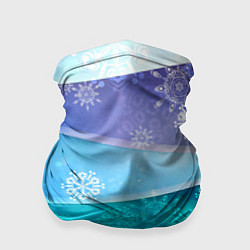 Бандана Абстрактный синий волнистый фон со снежинками