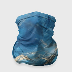 Бандана-труба Синий мрамор, цвет: 3D-принт
