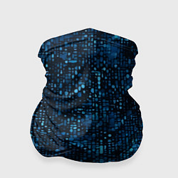 Бандана-труба Синие точки на чёрном фоне, цвет: 3D-принт