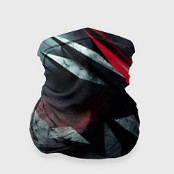 Бандана-труба Черная металлическая с красной вставкой, цвет: 3D-принт