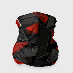 Бандана-труба Черные и красные треугольные частицы, цвет: 3D-принт