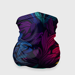 Бандана-труба Яркие абстрактные листья, цвет: 3D-принт