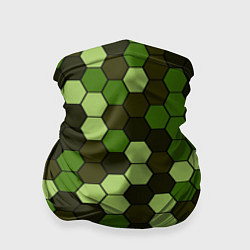 Бандана-труба Камуфляж гексагон лесной, цвет: 3D-принт