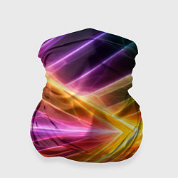 Бандана-труба Неоновые молнии в цветном льду, цвет: 3D-принт