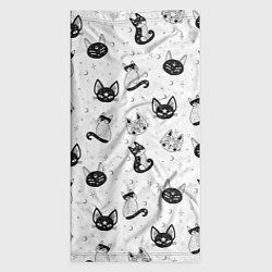 Бандана-труба Черно-белые магические котики - паттерн, цвет: 3D-принт — фото 2