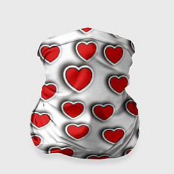 Бандана-труба Стикеры наклейки сердечки объемные, цвет: 3D-принт