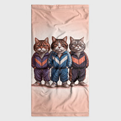 Бандана-труба Три полосатых кота в спортивных костюмах пацана, цвет: 3D-принт — фото 2