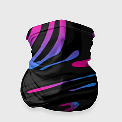 Бандана-труба Неоновые разводы - фиолетовый, цвет: 3D-принт