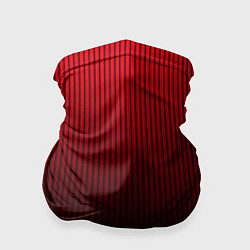 Бандана-труба Красно-чёрный градиент в полоску, цвет: 3D-принт