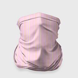 Бандана-труба Бледный розово-жёлтый полосатый, цвет: 3D-принт
