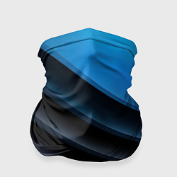 Бандана-труба Геометрическая синяя абстракция на черном фоне мин, цвет: 3D-принт