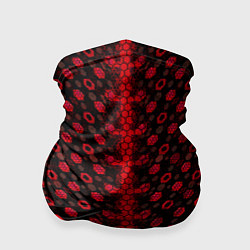 Бандана-труба Красные киберпанк ячейки на белом фоне, цвет: 3D-принт
