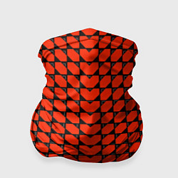 Бандана-труба Красные лепестки шестиугольники, цвет: 3D-принт