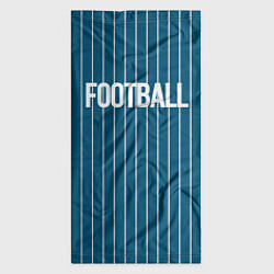 Бандана-труба Синий с белым полосатый узор с надписью футбол, цвет: 3D-принт — фото 2