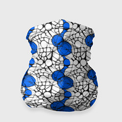 Бандана-труба Нейрографический узор из синих кругов и овалов, цвет: 3D-принт