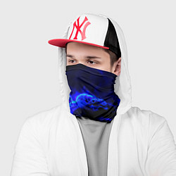 Бандана-труба Синий густой дым - inferno blue, цвет: 3D-принт — фото 2