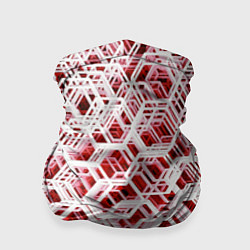 Бандана-труба Хаотичный гексагональный каркас в красном тумане, цвет: 3D-принт