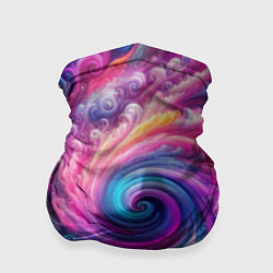 Бандана-труба Абстракция, водоворот из ярких красок, цвет: 3D-принт